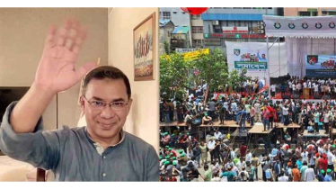 তারুণ্যের সমাবেশে হাত নেড়ে শুভেচ্ছা তারেক রহমানের