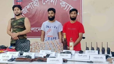 রাজশাহীতে সেনা অভিযান, অস্ত্রসহ ৩ আটক
