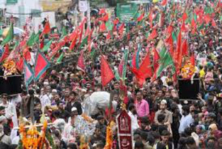 হোসনি দালান থেকে তাজিয়া মিছিল শুরু, কঠোর নিরাপত্তা ব্যবস্থা