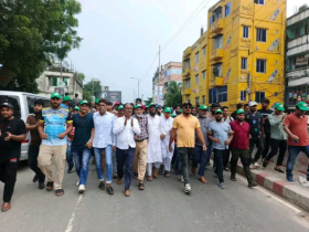 ঢাকা -২ আসনের ব্যারিস্টার ইরফান ইবনে আমান অমির নেতৃত্বে বিএনপির বিজয় মিছিল