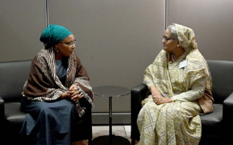 Alice Wairimu Nderitu speaks with PM at UN Headquarter