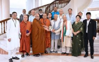 Buddhist leaders exchange greetings with CA on Prabarana Purnima
